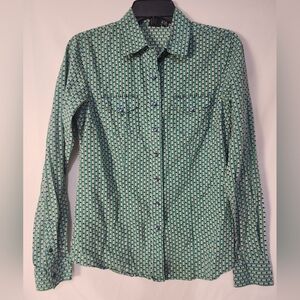 Cruel Girl Western Pearl Snap Green Cowgirl Rodeo Shirt Women’s size M